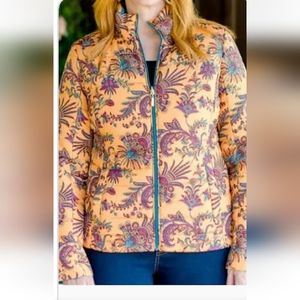 The Pioneer Woman Puffer Jacket, Golden Jacobean,Size Large